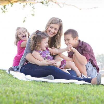 Kristy and the kids.